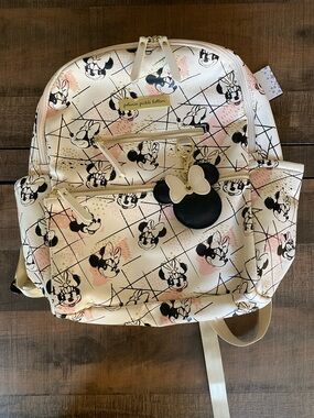 Petunia Pickle Bottom Cream and Pink Minnie Mouse Diaper Backpack